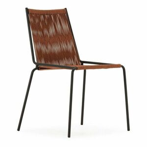 Terrakotta színű fém rakásolható étkezőszék szett 2 db-os Emily – Marckeric kép