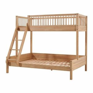 Natúr színű tölgyfa emeletes gyerekágy ágyráccsal 140x200-90x200 cm Forrest – Vipack kép