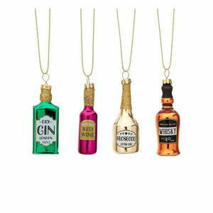 Üveg kézzel készített karácsonyfadísz készlet 4 db-os 10 cm Christmas Cheer – Sass & Belle kép