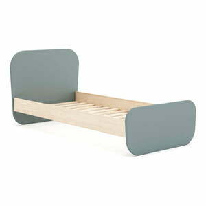 Szürkészöld gyerekágy ágyráccsal 90x190 cm borovi fenyő dekorral Esteban – Marckeric kép