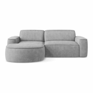 Világosszürke zsenília sarokkanapé (bal oldali-heverő résszel) Omao – Makamii kép