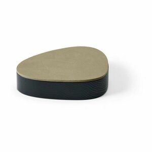 Zöld-fekete fedeles-dekoratív fa-öko bőr tárolódoboz 14x12, 5x3, 5 cm Curve Nupo – LIND DNA kép