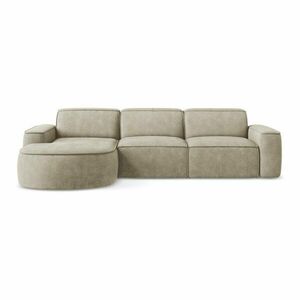 Bézs zsenília sarokkanapé (bal oldali-heverő résszel) Omao – Makamii kép