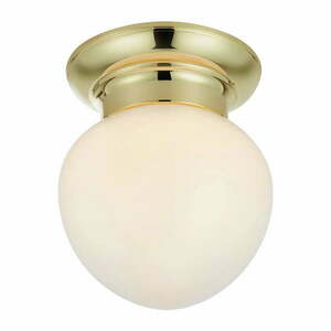 Fehér-sárgaréz színű mennyezeti lámpa üveg búrával Ronda – Markslöjd kép