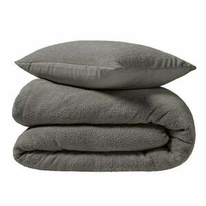 Antracitszürke kétszemélyes-hosszabbított mikroplüss ágyneműhuzat 240x220 cm Helena – douceur d'intérieur kép