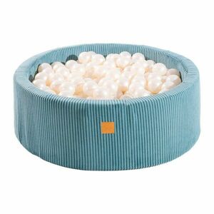 Türkiz kordbársony labdamedence ø 90x30 cm Montessori – Meowbaby kép