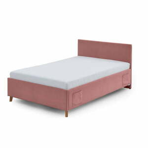 Rózsaszín kárpitozott ágyneműtartós gyerekágy ágyráccsal 140x200 cm Cool – Meise Möbel kép