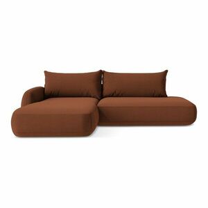 Terrakotta színű kinyitható sarokkanapé (bal oldali-heverő résszel) Hale – Makamii kép