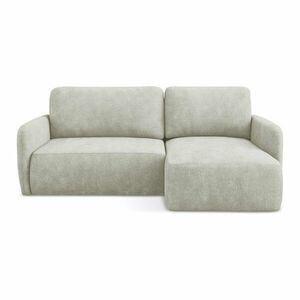 Krémszínű zsenília kinyitható-tárolóhelyes sarokkanapé (jobb oldali-heverő résszel) Lilo – Makamii kép