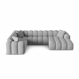 Világosszürke zsenília sarokkanapé (bal oldali-U alakú) Treno – Cosmopolitan Design kép