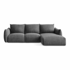 Sötétszürke kinyitható sarokkanapé (jobb oldali-heverő résszel) Leila – Makamii kép