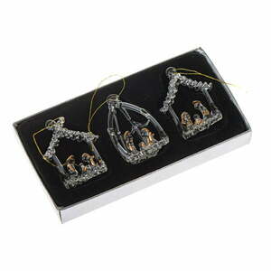 Üveg karácsonyfadísz készlet 3 db-os 8, 5 cm Betlehem – Dakls kép