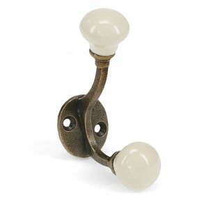 Krémszínű fém fali fogas 3 cm – Rex London kép