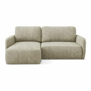 Bézs zsenília kinyitható-tárolóhelyes sarokkanapé (bal oldali-heverő résszel) Lilo – Makamii kép