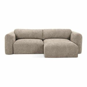 Világosbarna zsenília kinyitható-tárolóhelyes sarokkanapé (jobb oldali-heverő résszel) Mele – Makamii kép