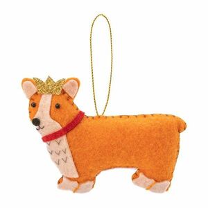 Textil kézzel készített karácsonyfadísz 5, 5 cm Corgi – Sass & Belle kép