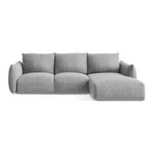 Világosszürke kinyitható sarokkanapé (jobb oldali-heverő résszel) Leila – Makamii kép