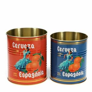 Dekoratív ón tárolódoboz szett 2 db-os ø 11x13 cm Cerveza Española – Rex London kép