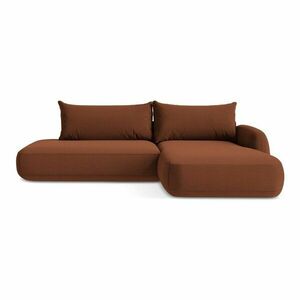 Terrakotta színű kinyitható sarokkanapé (jobb oldali-heverő résszel) Hale – Makamii kép