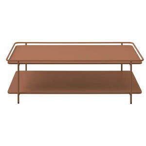 Terrakotta színű fém dohányzóasztal 55x110 cm Yuba – Unique Furniture kép