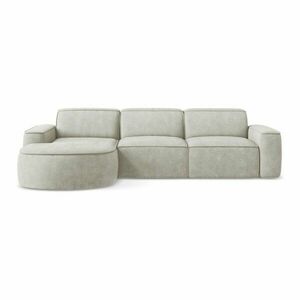 Krémszínű zsenília sarokkanapé (bal oldali-heverő résszel) Omao – Makamii kép