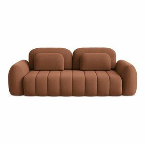 Terrakotta színű buklé kinyitható-tárolóhelyes kanapé 266 cm Pele – Makamii kép