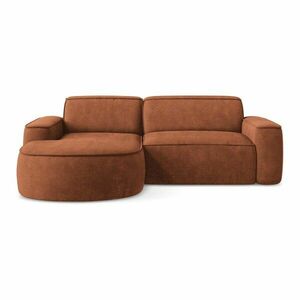 Terrakotta színű zsenília sarokkanapé (bal oldali-heverő résszel) Omao – Makamii kép