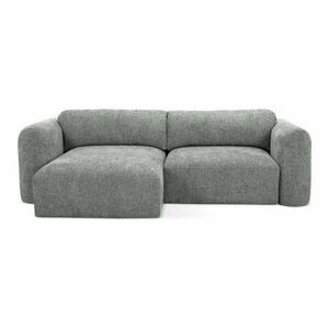 Szürke zsenília kinyitható-tárolóhelyes sarokkanapé (bal oldali-heverő résszel) Mele – Makamii kép