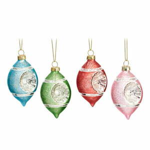 Üveg kézzel készített karácsonyfadísz készlet 4 db-os ø 5, 5 cm Vintage – Sass & Belle kép