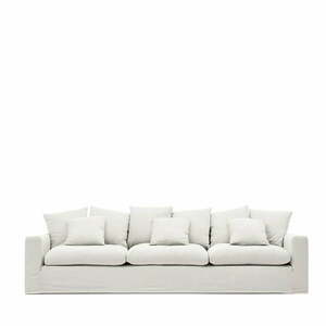 Fehér len kanapé 340 cm Nora – Kave Home kép