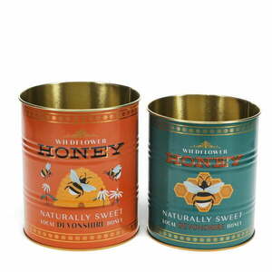 Dekoratív ón tárolódoboz szett 2 db-os ø 11x13 cm Honey – Rex London kép
