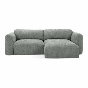 Szürke zsenília kinyitható-tárolóhelyes sarokkanapé (jobb oldali-heverő résszel) Mele – Makamii kép