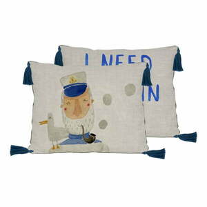 Lenkeverék gyerek párna 50x35 cm Captain – Little Nice Things kép