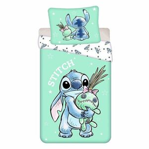 Mentazöld egyszemélyes pamut gyerek ágyneműhuzat 140x200 cm Lilo & Stitch "Buddies" – Jerry Fabrics kép