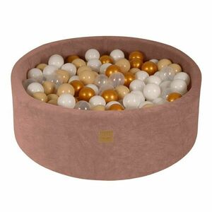 Bézs bársony labdamedence ø 90x30 cm Montessori – Meowbaby kép