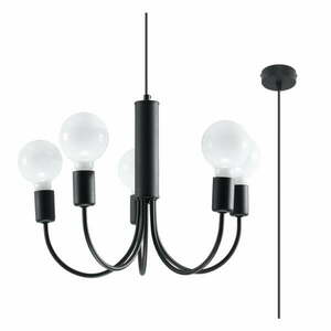 Fekete függőlámpa ø 45 cm Karim – Sollux kép