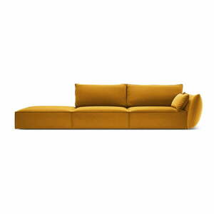 Mustársárga bársony kanapé, jobb oldali 264 cm Vanda – Mazzini Sofas kép