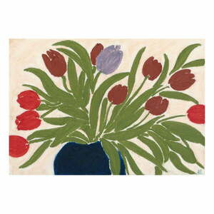 Poszter 70x50 cm Tulips in a Blue Vase – The Poster Club kép