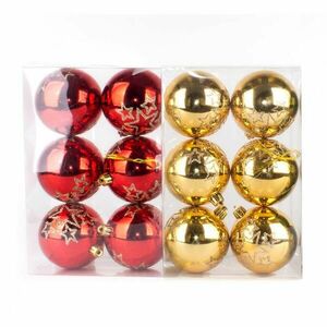 Karácsonyi gömbök készlet átmérő 8 cm 6 db mix 46055 kép