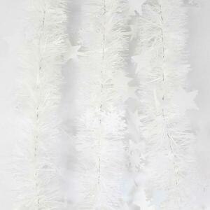 Füzér csillagocskákkal és hópelyhekkel 3 cm Ø6 cm h. 2 m fehér kép