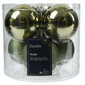 Karácsonyi üveggömbök 6 db zöld Ø8 cm 9140656 kép