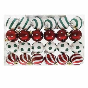 24 darabos karácsonyi gömb készlet 5 cm mix b24 kép