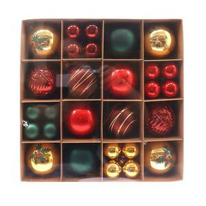 44 darabos karácsonyi gömb készlet 8 cm + 4 cm mix b44 kép