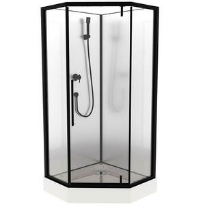Zuhanykabin ötszögletű Elize 90x90 black kép