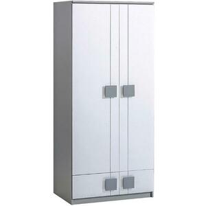 Szekrény 2D Gumi G1 Brilantná fehér/antracit kép