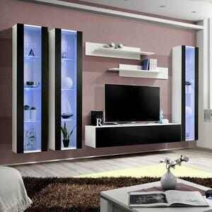 Nappali bútor Fly C2+üveg fehér/fekete kép