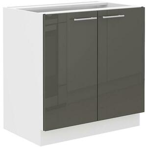 Konyhaszekrény Lara 80zl 2f Bb Mdf szürke fényes kép