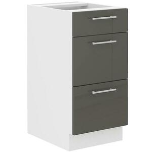 Konyhaszekrény Lara 40d 3s Bb Mdf szürke fényes kép