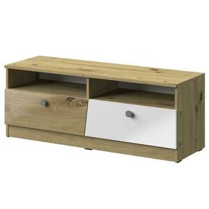 Szekrény RTV Nero 08 dve zásuvky – Szürke fényes kép