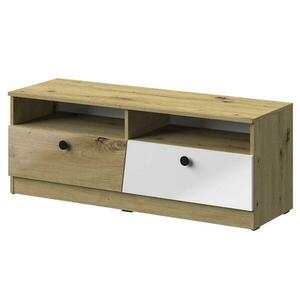 Szekrény RTV Nero 08 dve zásuvky – Fekete fényes kép